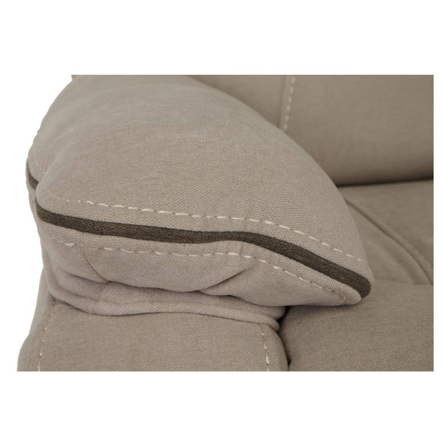 Modern beige plush fabric 3-seater sofa cum bed
