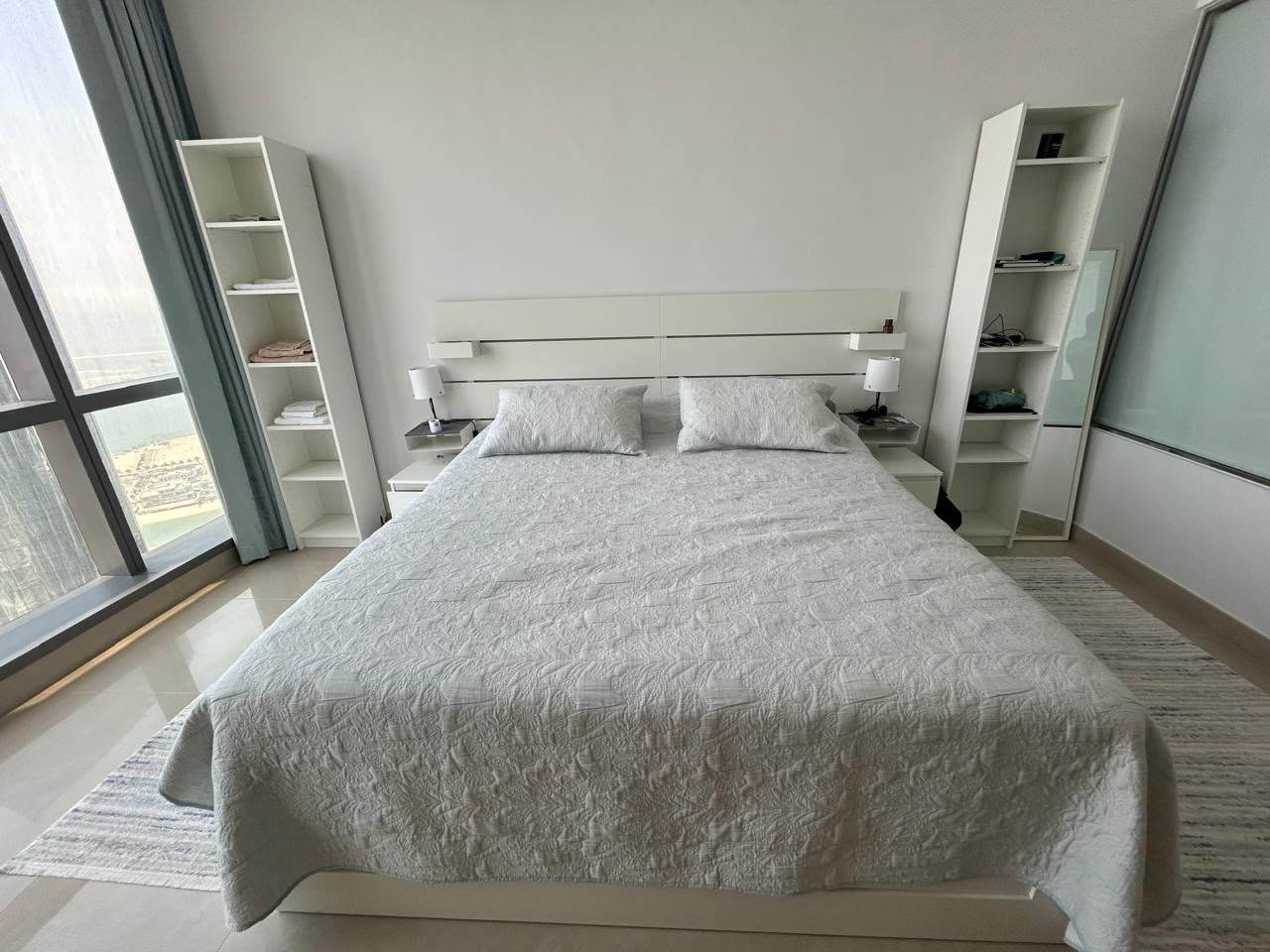Modern white bedroom furniture set in excellent condition