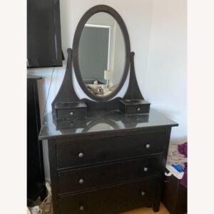 IKEA HEMNES Black Dressing Table with Mirror in Abu Dhabi