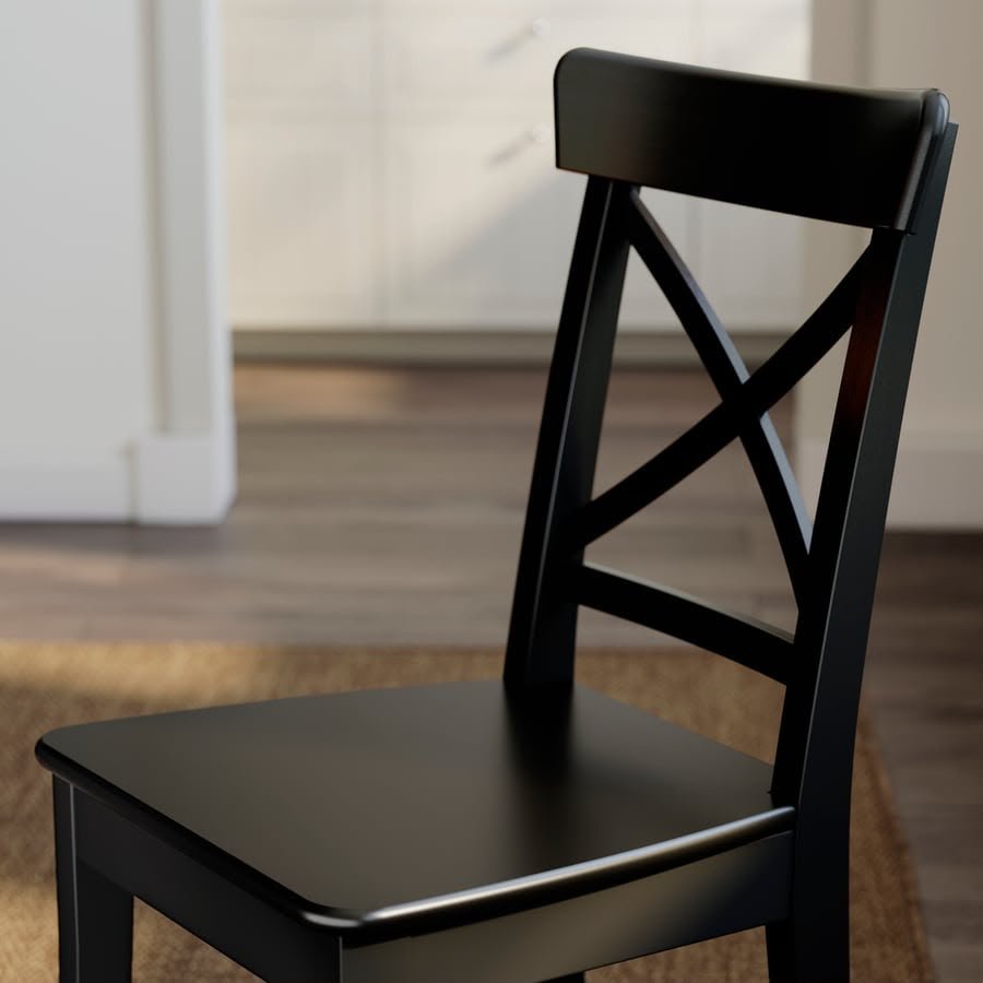 Black wooden round extendable used dining table set