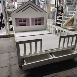 Cute House-Shaped Wooden Used Kids Bed in Abu Dhabi with Safety Rails | Fairy of Fortune