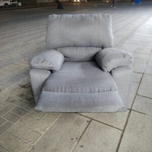 Comfortable Grey Fabric Recliner Armchair