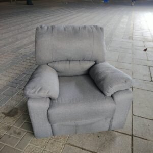 Comfortable Grey Fabric Recliner Armchair