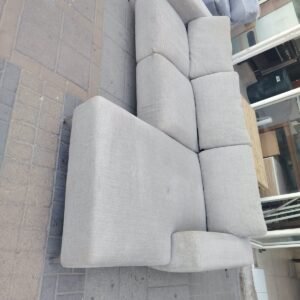 Modern Light Grey L-Shaped Sectional Fabric Sofa with Chaise Lounge