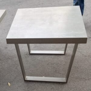 Modern Square Side Table with Stainless Steel Frame in Abu Dhabi